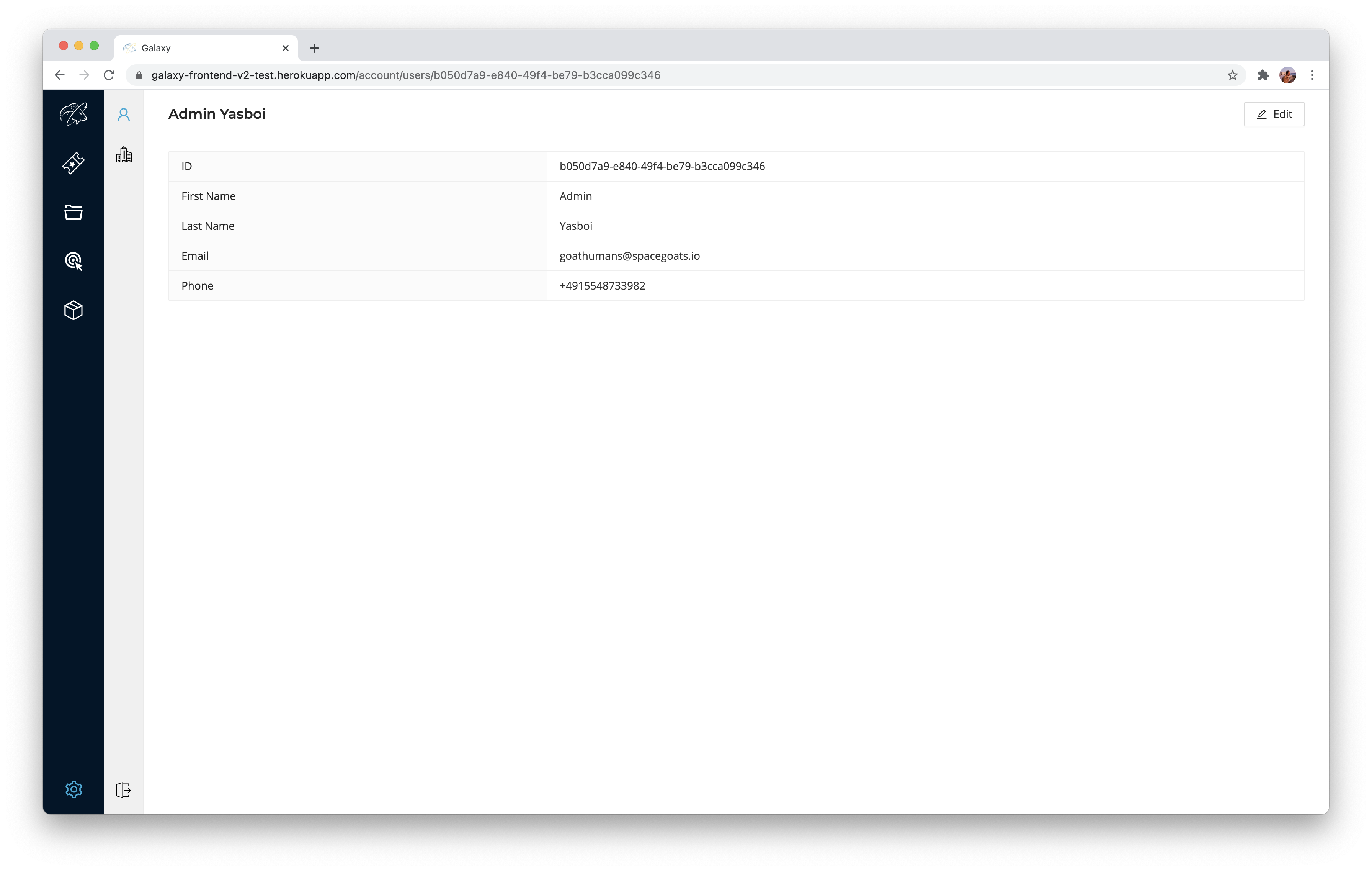 Galaxy Customer Software project